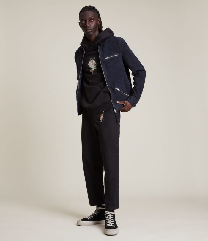 Terence suede blue jacket for men - Image 2