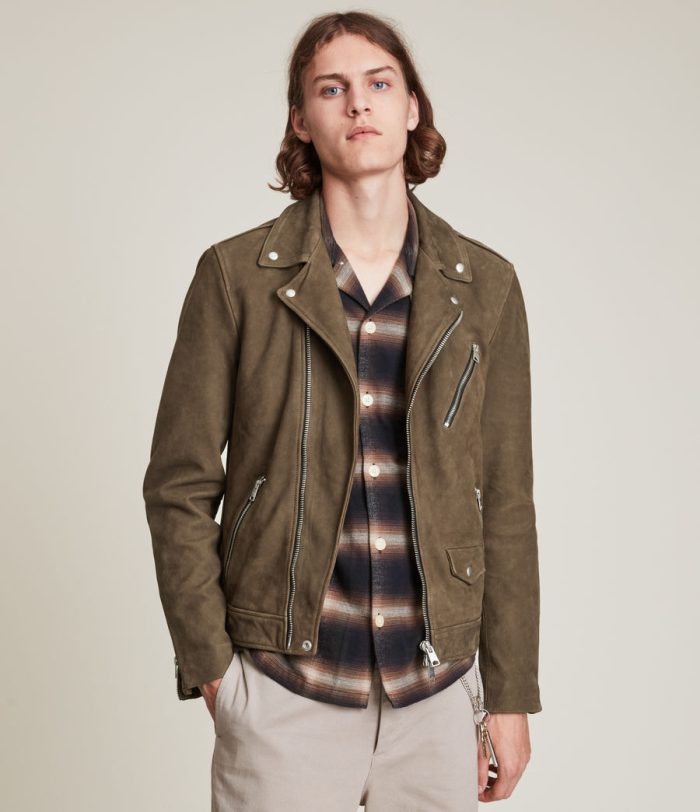 Niles brown leather biker jacket for men