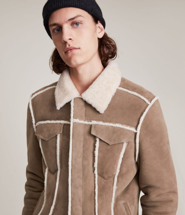 Hayle shearling mocha jacket for men - Image 2