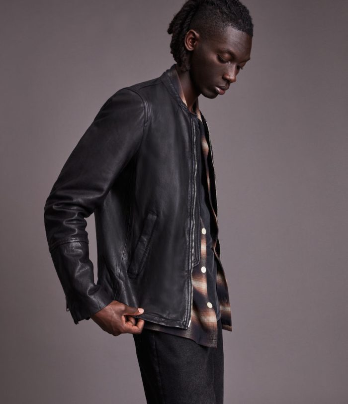 Gates black leather jacket for men - Image 2