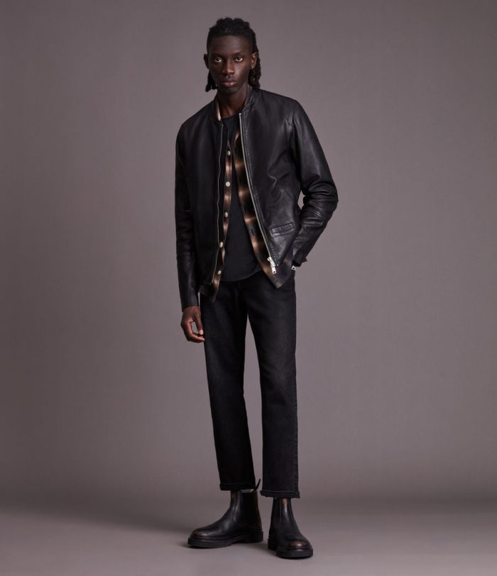 Gates black leather jacket for men - Image 3
