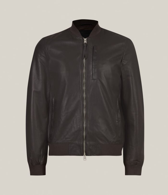 Bales black leather bomber jacket for men - Image 3