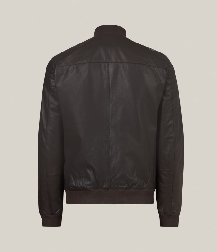 Bales black leather bomber jacket for men - Image 4