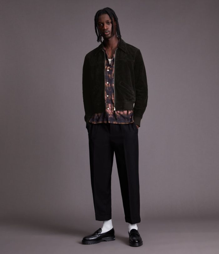 Halcrow suede leather black jacket for men
