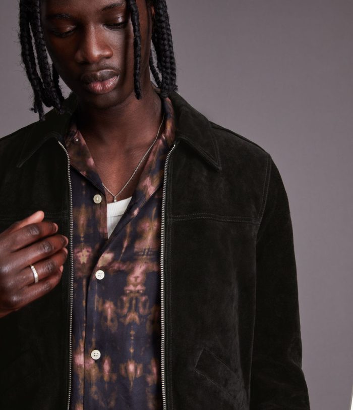 Halcrow suede leather black jacket for men - Image 2