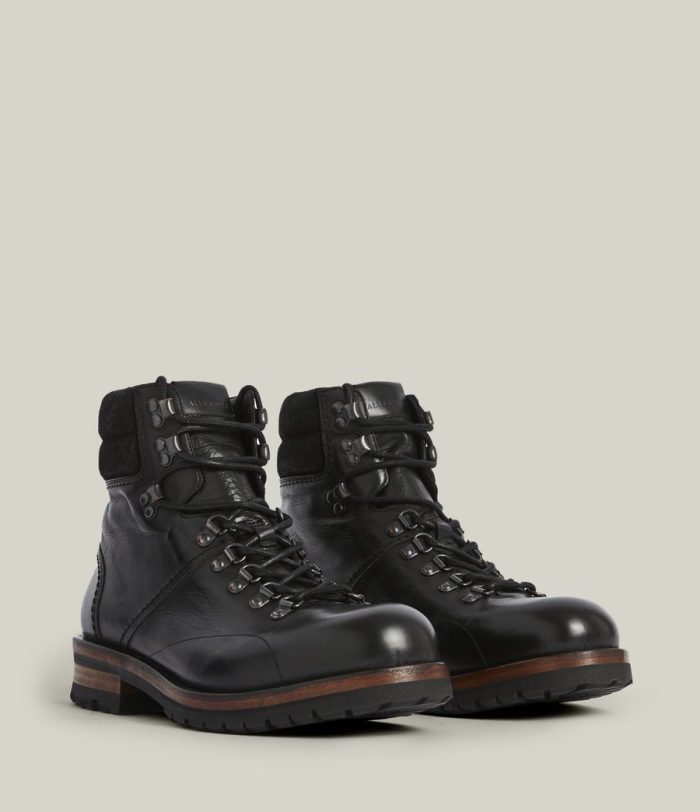 Felton black leather boots for men - Image 4