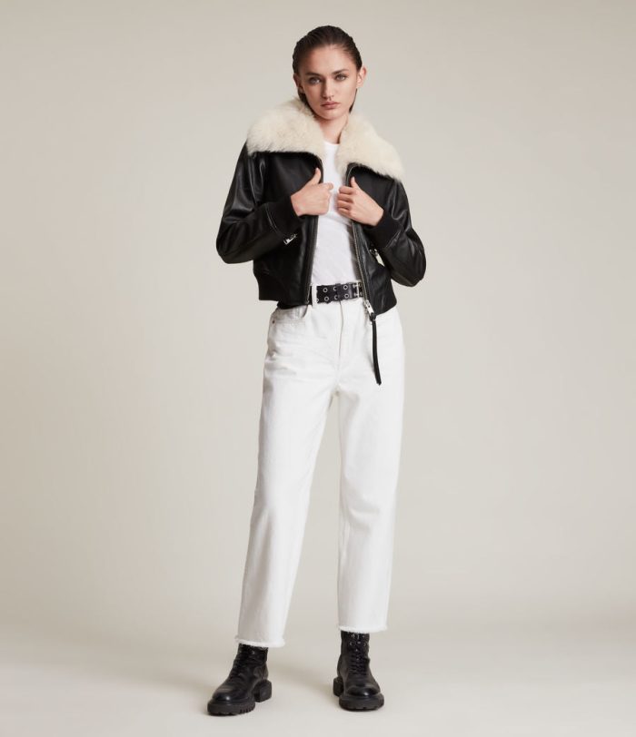 Wisley shearling black leather jacket - Image 3