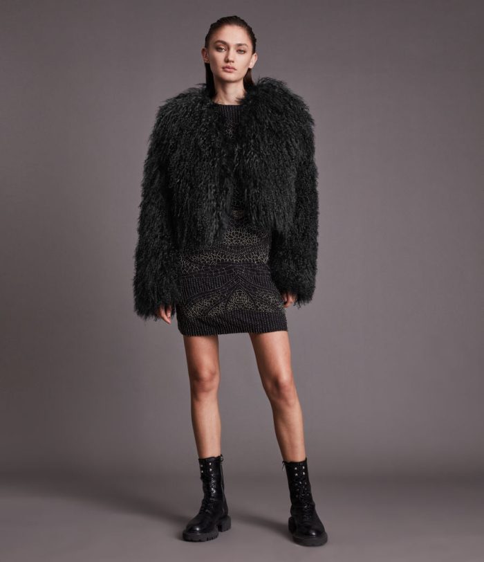 Brooke shearling black jacket for women - Image 4